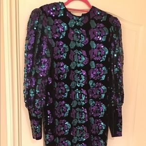 Vintage custom made Lon Sabella NYC evening gown